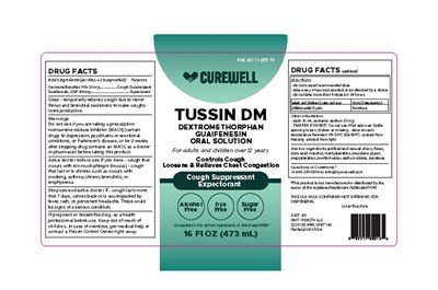 Label (Curewell Tussin Dm 16oz Label)